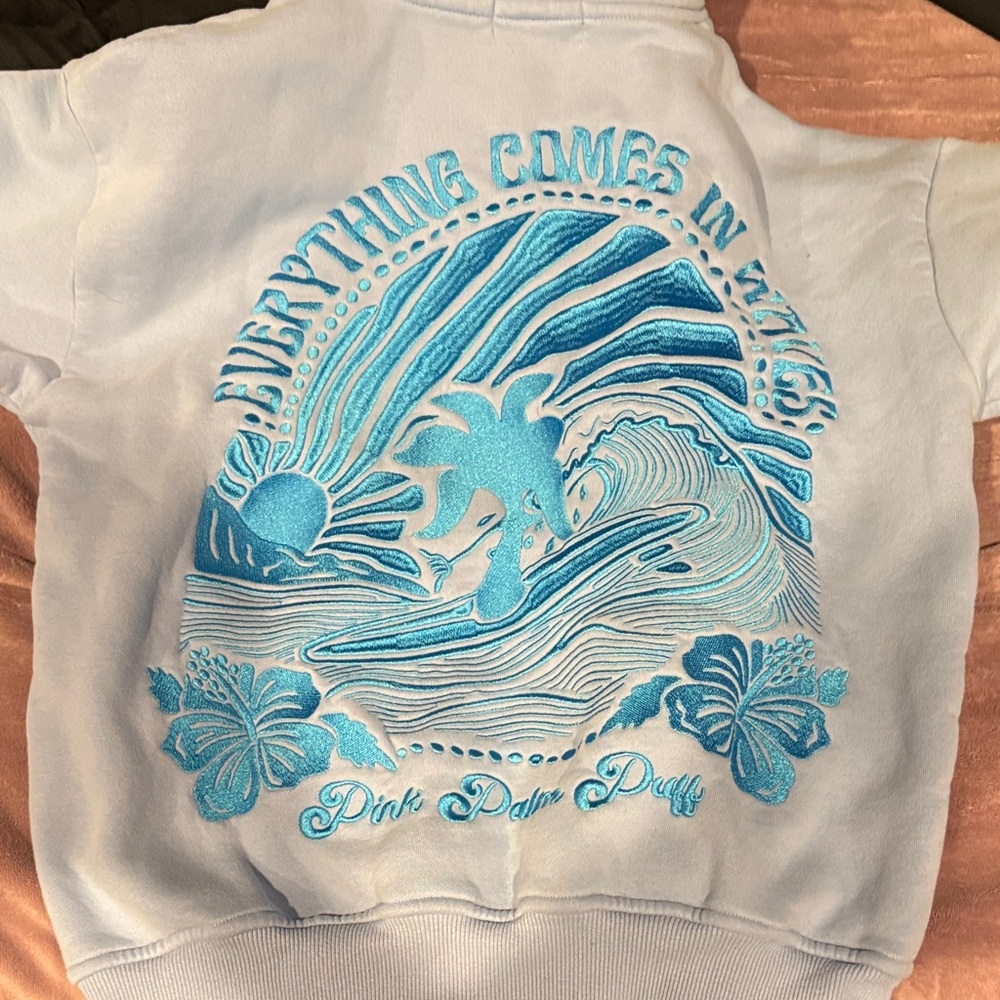 Pink Palm Puff hoodie